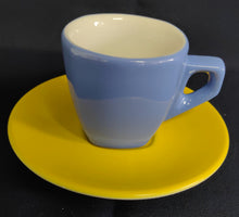 Lade das Bild in den Galerie-Viewer, 9er Set ESPRESSOGEDECKE & STÄNDER - Porzellan Metall, Einfärbiges Modernes Alfredo Aufschrift Motiv Dekor