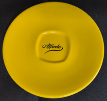 Lade das Bild in den Galerie-Viewer, 9er Set ESPRESSOGEDECKE & STÄNDER - Porzellan Metall, Einfärbiges Modernes Alfredo Aufschrift Motiv Dekor