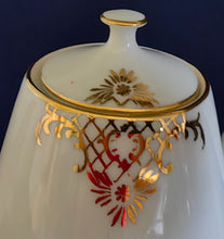 Lade das Bild in den Galerie-Viewer, 15 Teiliges MOCCA~ KAFFEESERVICE - Porzellan, Goldrand Geometrisch Abstrakt Symbol Zeichen Wappen Dekor Motiv