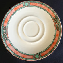 Lade das Bild in den Galerie-Viewer, 2er Set UNTERTASSEN - Porzellan, Abstrakt Kreise Linien Balken Doppelt Relief Motiv Dekor