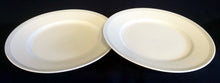 Lade das Bild in den Galerie-Viewer, 2er Set SPEISETELLER - Porzellan, Dreifacher Rand Linien Streifen Motiv Dekor