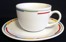 Lade das Bild in den Galerie-Viewer, 2er Set UNTERTASSEN "Atlantic" - Porzellan, Balken Linien Rechtecke Striche Motiv Dekor