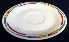 Lade das Bild in den Galerie-Viewer, 2er Set UNTERTASSEN "Atlantic" - Porzellan, Balken Linien Rechtecke Striche Motiv Dekor