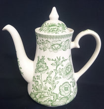 Lade das Bild in den Galerie-Viewer, 5er Set TEEKANNE MIT DECKEL & MILCHKÄNNCHEN & ZUCKERDOSE MIT DECKEL "Indian Tree" (Limited) - Keramik / Steingut, Staffordshire Abstrakt Blatt Blätter Pflanzen Pfeil Motiv Dekor, Hand graviert (Hand Engraved)