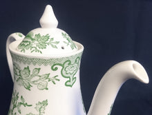Lade das Bild in den Galerie-Viewer, 5er Set TEEKANNE MIT DECKEL & MILCHKÄNNCHEN & ZUCKERDOSE MIT DECKEL "Indian Tree" (Limited) - Keramik / Steingut, Staffordshire Abstrakt Blatt Blätter Pflanzen Pfeil Motiv Dekor, Hand graviert (Hand Engraved)