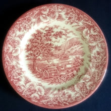 Lade das Bild in den Galerie-Viewer, 2er Set SPEISETELLER - Keramik / Steingut, Flora Blatt Blätter Pflanzen Landschaft Holzkarren Baum Bäume Kirche Dorf Motiv Dekor