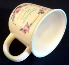Lade das Bild in den Galerie-Viewer, KAFFEETASSE - Porzellan, Flora Rosenblumen Blüten Najlepjya Mama Schriftzug Dekorrand Motiv (BC)
