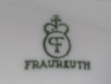 Lade das Bild in den Galerie-Viewer, DESSERTTELLER - Porzellan, Goldrand Rosenblüten Bouquet Punkte Kreise Motiv Dekor