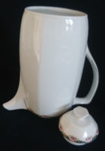 Lade das Bild in den Galerie-Viewer, KAFFEEKANNE MIT DECKEL - Porzellan, Goldrand Rosenblüten Bouquet Punkte Kreise Motiv Dekor