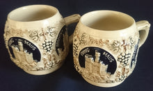 Lade das Bild in den Galerie-Viewer, BOWLE~ GETRÄNKEKRUG - Keramik / Steingut, Burgen Schloß Schlösser Ruinen Weintrauben Abstrakt Aufschrift Motiv Dekor