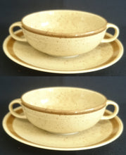 Lade das Bild in den Galerie-Viewer, SUPPENTASSE "Onda Sahara" - Porzellan, Zweifärbiges Gesprenkeltes Linien Dekor, Inglasur, Handbemalt