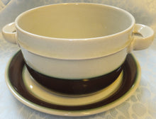 Lade das Bild in den Galerie-Viewer, 2er Set SUPPENTERRINEN ~TOPF & UNTERTELLER - Keramik / Steingut, Waagerechter Breiter & Schmaler Streifen Linien Motiv Dekor