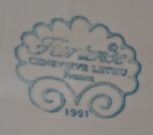 Lade das Bild in den Galerie-Viewer, 3er KAFFEEGEDECK "Genevieve Lethu" - Keramik / Steingut, Rosa Gesprenkeltes Punkte Rand Linien Abstrakt Motiv Dekor