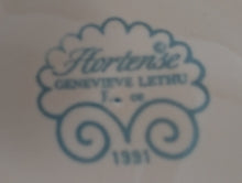 Lade das Bild in den Galerie-Viewer, 2er Set 2er KAFFEEGEDECKE "Genevieve Lethu" - Keramik / Steingut, Rosa Gesprenkeltes Punkte Rand Linien Abstrakt Motiv Dekor