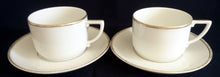 Lade das Bild in den Galerie-Viewer, 2er Set 2er KAFFEEGEDECKE - Porzellan, Goldrand Klassisch Linien Motiv Dekor