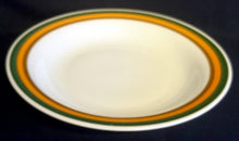 Lade das Bild in den Galerie-Viewer, SUPPENTELLER "Frieda" - Porzellan, Breiter 3farbiger Rand Motiv Dekor, Handgemalt / Hand painted