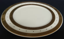 Lade das Bild in den Galerie-Viewer, 3er KAFFEEGEDECK - Porzellan, Goldrand Breite Streifen Vierecke Quadrate Schachbrett Punkte Motiv Dekor