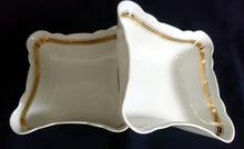 Lade das Bild in den Galerie-Viewer, SERVIER~ BEILAGENSCHALE - Porzellan, Abstrakt Flora Blatt Blätter Ranken Gewölbter Rand Motiv Dekor