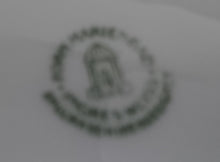 Lade das Bild in den Galerie-Viewer, UNTERTASSE "Ingres Weiss" - Porzellan, Zweifärbiges Klassisches Motiv Dekor (Grüner Stempel) (BC)