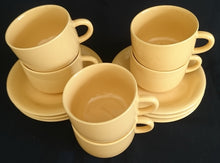 Lade das Bild in den Galerie-Viewer, 2er Set KAFFEETASSEN - Keramik / Steingut, Modernes Gelb Einfärbiges Motiv Dekor