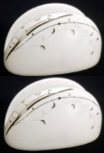 Lade das Bild in den Galerie-Viewer, 2er Set SERVIETTENHALTER - Porzellan, Flora Abstrakt Grashalme Blatt Blätter Motiv Dekor