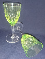 Lade das Bild in den Galerie-Viewer, 2er Set LIKÖR~ GETRÄNKEGLÄSER- 24% Pbo Bleikristall, Abstrakter Grashalm Gräserhalme Motiv Dekor