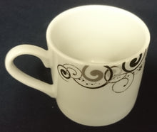 Lade das Bild in den Galerie-Viewer, 2er Set ESPRESSO~ KAFFEETASSEN - Porzellan, Abstrakt Geometrische Kreise Wirbel Spiralen Motiv Dekor