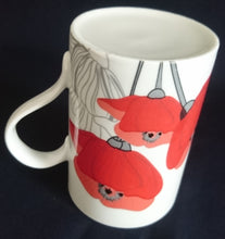 Lade das Bild in den Galerie-Viewer, KAFFEETASSE - Porzellan, Flora Mohnblumen Blüten Pflanzen Motiv Dekor