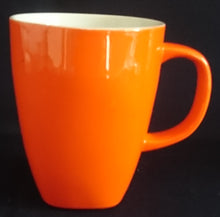 Lade das Bild in den Galerie-Viewer, 2er Set KAFFEETASSEN - Porzellan, Einfärbiges Modernes Blaues & Orangenes Motiv Dekor