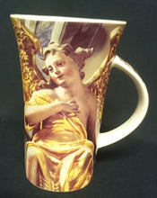 Lade das Bild in den Galerie-Viewer, KAFFEETASSE ~POTT - Porzellan, Goldene Engel Statue Figur Flügel Werbeaufschrift Innen Motiv Dekor