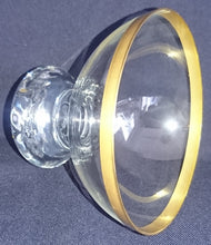 Lade das Bild in den Galerie-Viewer, 2er Set EIS~ DESSERTSCHALEN - Hartglas, Modernes Band Breiter Linien Golddekor Motiv