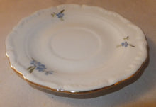 Lade das Bild in den Galerie-Viewer, 2er Set 2er MOCCAGEDECKE - Porzellan, Goldrand Vergiss mein Nicht Blumenblüten Flora Pflanzen Gewölbter Relief Motiv Dekor