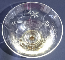 Lade das Bild in den Galerie-Viewer, WEIßWEIN~ GETRÄNKEGLAS - Hartglas, Geschliffen Flora Abstrakt Blumenblüten Pflanzen Motiv Dekor