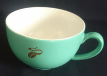 Lade das Bild in den Galerie-Viewer, 2er Set CAPPUCCINO~ KAFFEETASSEN - Porzellan, Goldene Tchibo Kaffeebohne Motiv Dekor