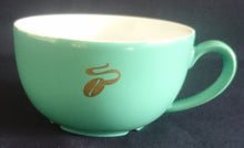 Lade das Bild in den Galerie-Viewer, CAPPUCCINO~ KAFFEETASSE - Porzellan, Goldene Tchibo Kaffeebohne Motiv Dekor