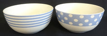 Lade das Bild in den Galerie-Viewer, FRÜHSTÜCKS~ MÜSLISCHÜSSEL - Porzellan, Kreise Tupfen Punkte Motiv Dekor