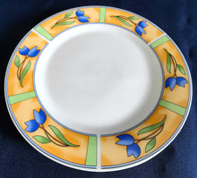 Lade das Bild in den Galerie-Viewer, 2er Set DESSERTTELLER "Caroline" - Porzellan, Flora Blatt Blätter Blumen Blüten Pflanzen Linien Balken Motiv Dekor