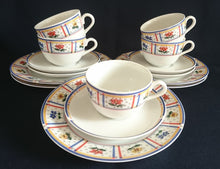 Lade das Bild in den Galerie-Viewer, TEETASSE "Flirt" - Porzellan, Flora Blumenblüten Pflanzen Linien Streifen Rand Motiv Dekor