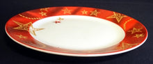 Lade das Bild in den Galerie-Viewer, 2er Set DESSERTTELLER "Flirt" "Gold Stern" - Porzellan, Advent Weihnachtssterne Breiter Motiv Dekorrand (BC)
