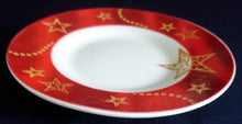 Lade das Bild in den Galerie-Viewer, UNTERTASSE "Flirt" "Gold Stern" - Porzellan, Advent Weihnachtssterne Breiter Motiv Dekorrand (BC)