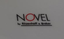 Lade das Bild in den Galerie-Viewer, 2er Set 3er KAFFEEGEDECK "Novel" - Porzellan, Geometrisches Linien Striche Abstrakt Breiter Rand Motiv Quadratische Form Motiv Dekor