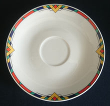 Lade das Bild in den Galerie-Viewer, 2er Set UNTERTASSEN - Porzellan, Abstrakt Geometrisches Dreieck Karo Motiv Dekor