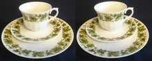 Lade das Bild in den Galerie-Viewer, 2er Set TEETASSEN - Porzellan, Flora Weinblatt Blätter Pflanzen Ranken Motiv Dekor