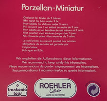 Lade das Bild in den Galerie-Viewer, 6er Set MINIATUR SPEISEGESCHIRR - Porzellan, Flora Rosenblüten Blume Pflanzen Motiv Dekor