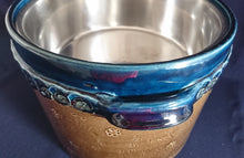 Lade das Bild in den Galerie-Viewer, FONDUE SET (4 Teilig) "Brotzeit" "Studio Linie" - Keramik / Steingut & Metall, Antikes Abstraktes Kreise Striche Blüten Motiv Dekor, Bjön Wiinblad Design (BC)