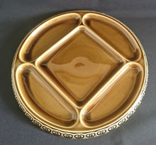 Lade das Bild in den Galerie-Viewer, FONDUETELLER (5 Kammer) "Studio Linie" "Brotzeit" - Keramik / Steingut, Abstraktes Kreise Striche Blüten Motiv Dekor (BC)