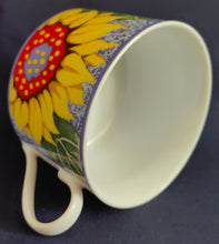 Lade das Bild in den Galerie-Viewer, 2er KAFFEEGEDECK - Porzellan, Flora Sommer Sonnenblumen Blüten Motiv Dekor