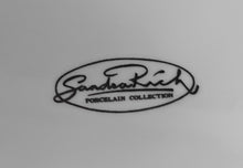 Lade das Bild in den Galerie-Viewer, BEILAGEN~ SERVIERPLATTE - Porzellan, Rand Walfische Seesterne Geschwungene Linie Strich Motiv Dekor