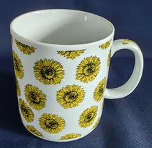Lade das Bild in den Galerie-Viewer, 2er Set KAFFEETASSEN - Porzellan, Flora Sonnenblumen Blüten Motiv Dekor