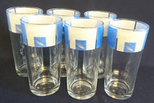 Lade das Bild in den Galerie-Viewer, 2er Set LONGDRINK GETRÄNKEGLÄSER - Hartglas, Flora Blatt Blätter Abstrakt Viereck Motiv Dekor